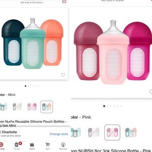 (2) BRAND NEW- Boon NURST 8oz 3pk silicone bottles